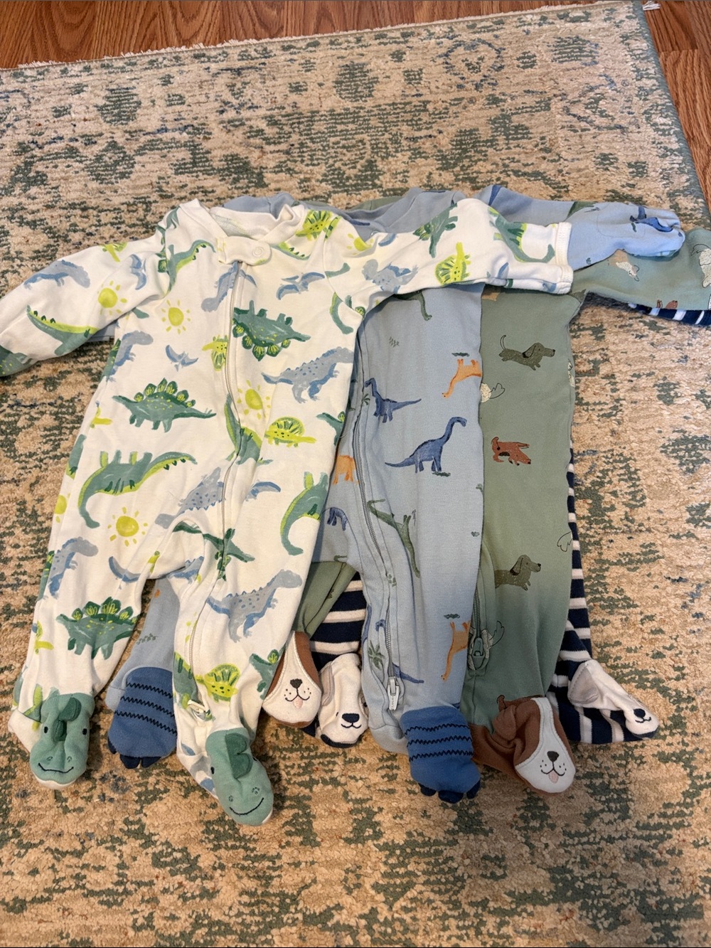 Carter's® Baby Boys Dinosaur and Dogs Footsie Pajamas 3 months (4)